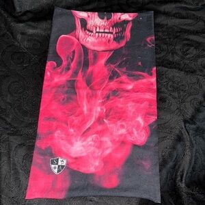 Pink & black Biker neck gator  Skull Scarf